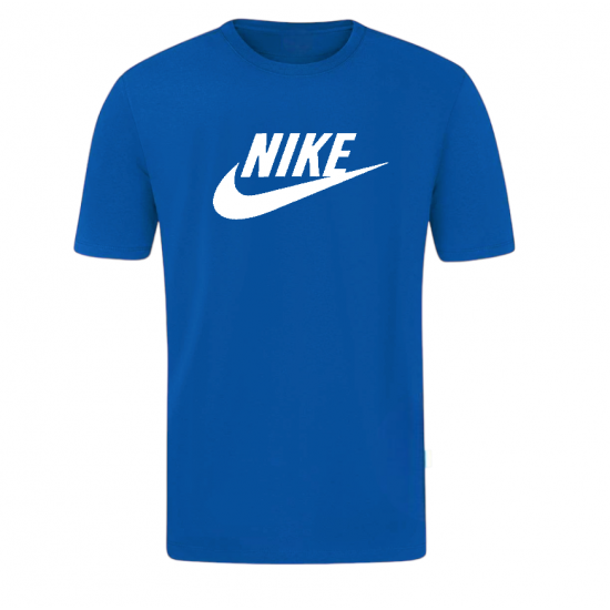 T-SHIRT 100% ΒΑΜΒΑΚΙ ΜΕ LOGO - ΜΠΛΕ ΡΟΥΑ - NIKE ΜΕΓΑΛΟ T-SHIRT 100% ΒΑΜΒΑΚΙ ΜΕ LOGO - ΜΠΛΕ ΡΟΥΑ - NIKE ΜΕΓΑΛΟ